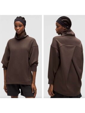 Lululemon Modal-Blend Turtleneck Tunic Sweatshirt Espresso Brown Size 4